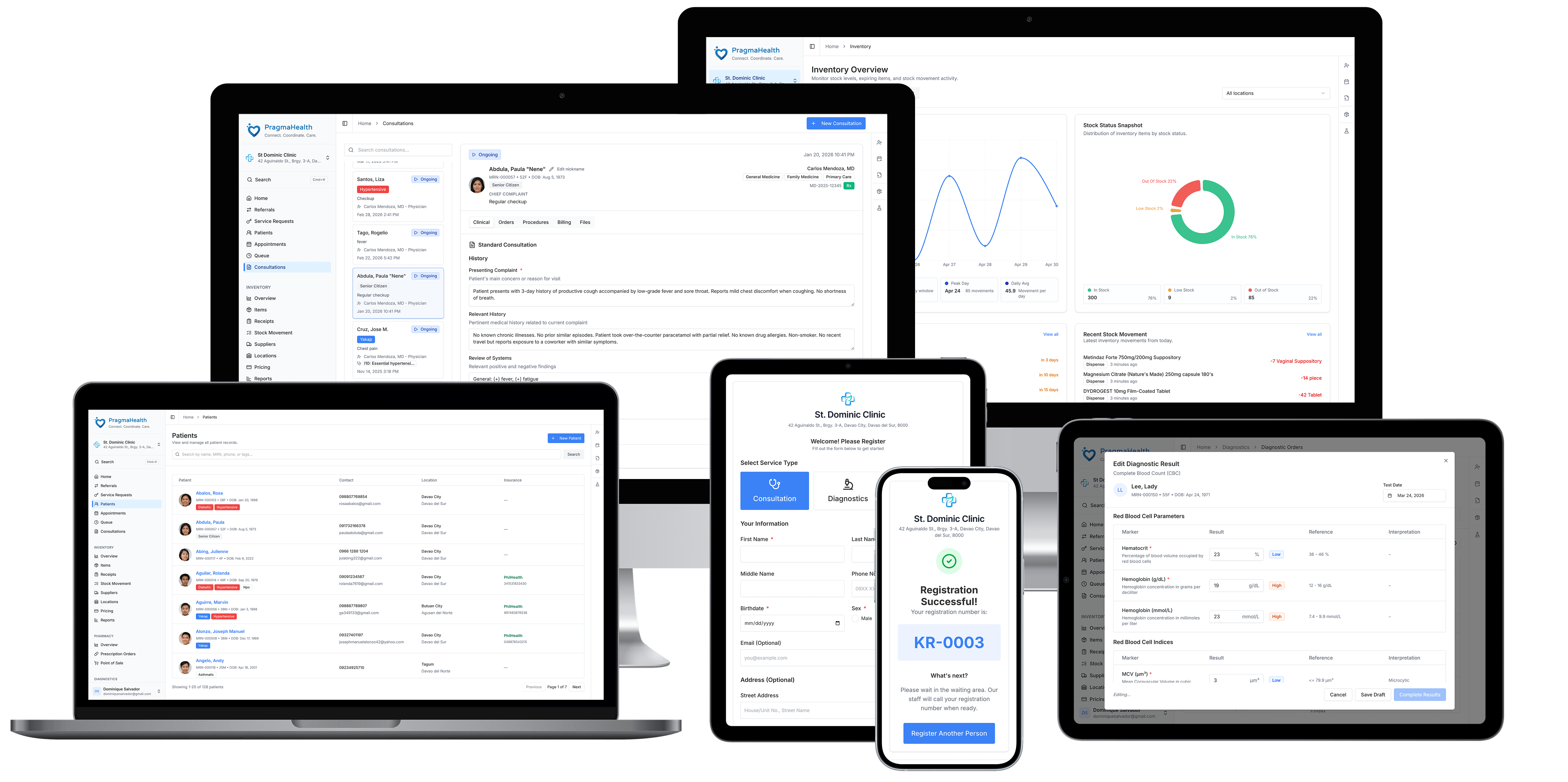 PragmaHealth patient care and clinical operations interface